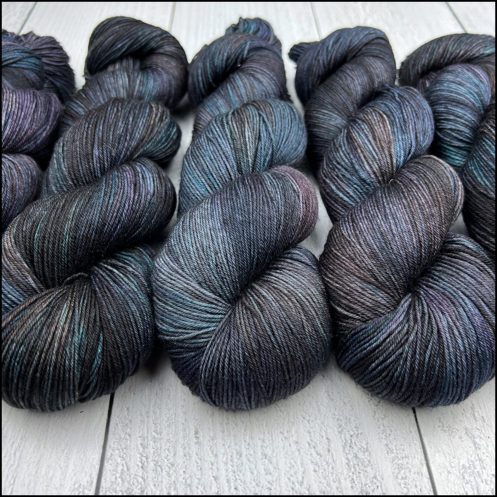 Pakokku Sock - 'Quoth the Raven' - Kettle Dyed